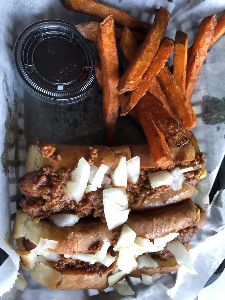 Chili Dog with Sweet Fries